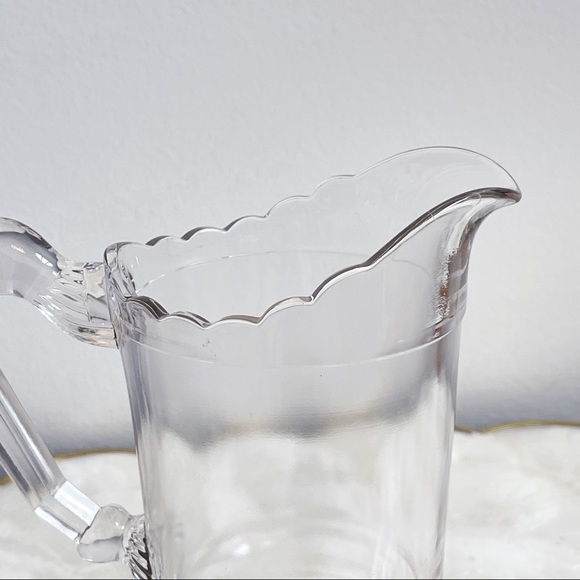 Vintage Scalloped Edge Clear Glass Mini Pitcher - Picture 4 of 16